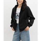 ブラック | トップス パーカー ジップパーカー | Honeys