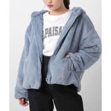 スモーキーブルー | アウター ブルゾン フェイクファー | Honeys