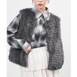 チャコール | アウター ベスト ボア | Honeys