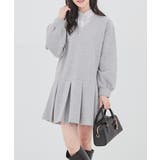 杢グレー | ワンピース 長袖 ミニ丈 | Honeys