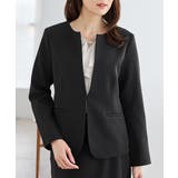 ブラック | アウター ジャケット カラーレスジャケット | Honeys