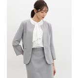 杢グレー | アウター ジャケット カラーレス | Honeys