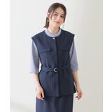 ネイビー | アウター ジレ ベスト | Honeys