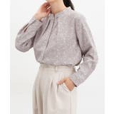 グレー花柄 | トップス ブラウス 長袖 | Honeys