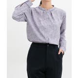 ブルー花柄 | トップス ブラウス 長袖 | Honeys