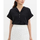 ネイビー | トップス ブラウス 半袖 | Honeys