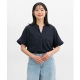 ネイビー | トップス ブラウス 半袖 | Honeys