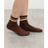 ブラウン×オフ | 靴下 レディース ショート丈 | Honeys