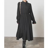 ブラック | ワンピース 長袖 ロング丈 | Honeys