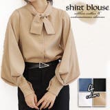 ベージュ | リボン ブラウス シャツ | ica