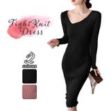 ブラック | タイト ニット ワンピース | ica