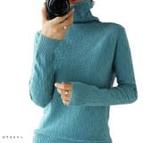 光沢感のある凹凸ニット タートルネック 長袖 | ica | 詳細画像15 