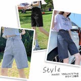 ひざ上丈 ハイウエスト デニムハーフパンツ | ica | 詳細画像10