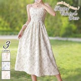 ベージュの花柄 | ミモレ丈 ノースリーブ 小花柄 | ica