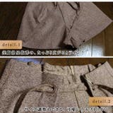 高級感のあるヘリンボーン素材 ウエストリボン付 ゆったりAライン | ica | 詳細画像7