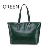 グリーン | 【1020】牛革トートバッグ 本革 ユニセックス | idadi