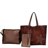 ショコラブラウン | 新色追加♪【80801】星柄ラインストーントートバッグ【idadi】 | idadi