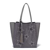 グレー | 【80803】星柄ラインストーントートバッグ【idadi】 | idadi