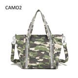 カモ02 | 【AM516】2wayラインストーンテープ キャンバストートバッグ ショルダーバ… | idadi