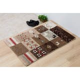 ベージュ | トルコ製 ウィルトン織り 玄関マット 『フォリア』 約50×80cm | IKEHIKO