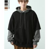 パーカー メンズ レイヤード | improves | 詳細画像1