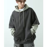 チャコールグレー | パーカー メンズ レイヤード | improves