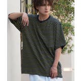 ネイビー | 半袖Tシャツ メンズ ボーダー柄 | improves