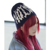 ネイビー | ニット帽 メンズ ロゴデザイン | improves