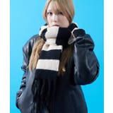 ブラック | ボーダー マフラー ストール | improves