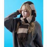 ブラウン | ボーダー マフラー ストール | improves