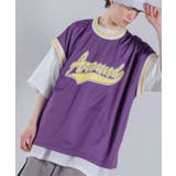 パープル | メッシュ プリント ベスト | improves