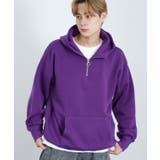 パープル | パーカー メンズ ハーフジップ | improves