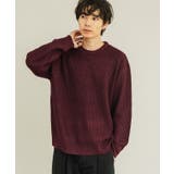 ワイン | セーター メンズ 畦編み | improves