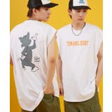 Ｂ-ホワイト | ノースリーブTシャツ メンズ TOM&JERRY | improves