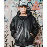 ブラック | パーカー メンズ フェイクレザー | improves