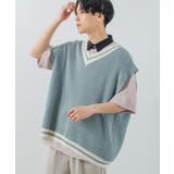 ブルー×ホワイト | チルデン ニットベスト メンズ | improves