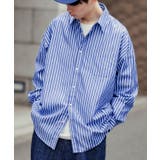 B‐ブルー×ホワイト | 長袖シャツ メンズ NULL | improves