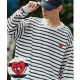 C-オフホワイト×ネイビー | 長袖Tシャツ メンズ SIDEWAY | improves