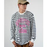 オフホワイト×ネイビー | 長袖Tシャツ メンズ SIDEWAY | improves