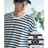 オフホワイト×ネイビー | 半袖Tシャツ メンズ SIDEWAY | improves