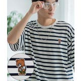 オフホワイト×ネイビー | 半袖Tシャツ メンズ SIDEWAY | improves