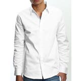 ホワイト | メンズファッション 綿サテンシャツ 長袖 | improves