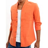 Ｂ‐オレンジ | メンズファッション 綿麻ストレッチイタリアンカラーパナマシャツ メンズ | improves