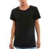 ブラック | メンズファッション ロング丈 Tシャツ半袖サーマルロングＴシャツロング丈カットソー | improves