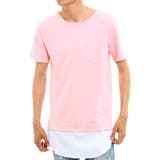 ピンク | メンズファッション 半袖ピグメントバイオウォッシュロング丈ポケットカットソー | improves