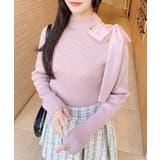 ピンク | 12Gワンショルシアーリボンニット | INGNI
