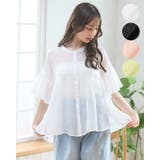 シアーワッシャーフレアスリーブブラウス | INGNI | 詳細画像1