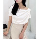 オフホワイト | 【WEB限定アイテム】ドレープオフショルリブトップス | INGNI