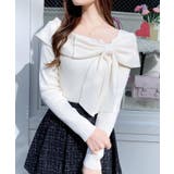 アイボリー | 12Gリボンオフショルニット | INGNI 