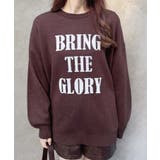 ブラウン/オフホワイト | 12G3段BIGロゴニット | INGNI